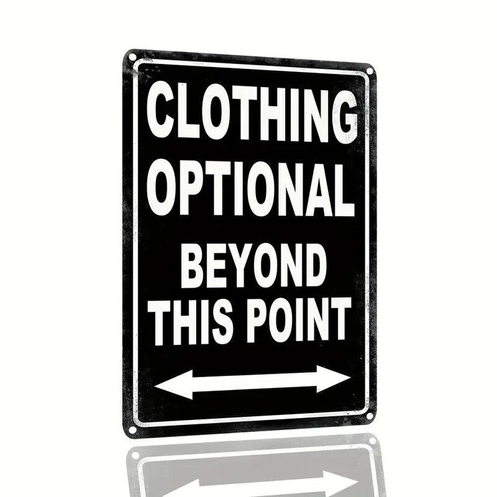 Clothing Optional Beyond This Point Vintage Novelty 12" x 8" Metal Sign NEW! Home & Garden:Home Décor:Plaques & Signs Style Your Walls